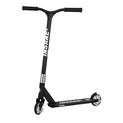 Pro Stunt Kick Scooter with Freestyle BMX Handlebars, Trick Scooter, with 110mm Wheels & ABEC-9 and 88A high Elastic PU Wheels with Aluminum hubs(Black)