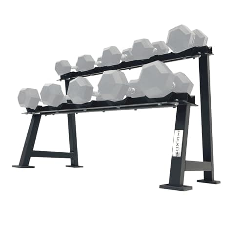 Hulkfit Heavy-Duty 2-Tier Adjustable Dumbbell Weight Storage Rack with 10 Removable Cups for Home & Commercial Gym