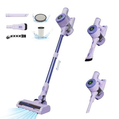 BUTY BULU Cordless Stick Vacuum Cleaner, 30KPa Handheld 2200mAh Rechargeable Battery Lightweight Small Vac Electirc Broom, 40Mins Runtime for Home Hard Floor Carpet Pet Hair Cleaning, Purple