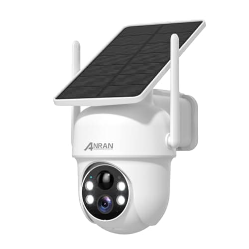 ANRAN Solar Security Cameras Wireless Outdoor,2K Cameras for Home Security with Fixed Solar Panel, 360° PTZ for Home Surveillance,2.4G WiFi, PIR Human Detection, 3MP Color Night Vision, 2-Way Talk