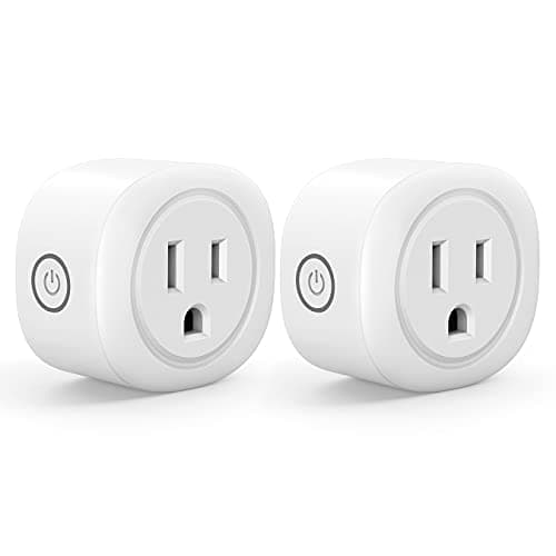Smart Plugs Compatible with Alexa Google Assistant for Voice Control, MONGERY Mini Smart Outlet WiFi Plug with Timer Function, No Hub Required, 2 Pack, White