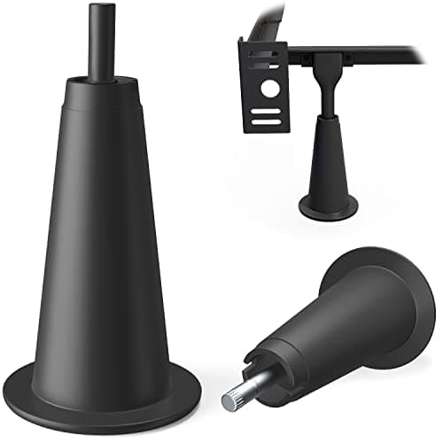 6 Pcs 5'' High Rise Bed Frame Risers, Heavy Duty Stem Bed Frame Feet with Socket Sleeve to Replace,Lift by 5 Inches (Fits Both ½ inch and 3/8 inch Inside Diameter Bed Frame Feet)