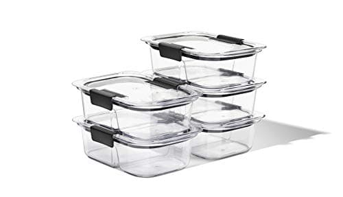 Rubbermaid Brilliance Meal Prep Containers, 2-Compartment Food Storage Containers, 2.85 Cup, 5-Pack, BPA-Free, Clear/Grey 2