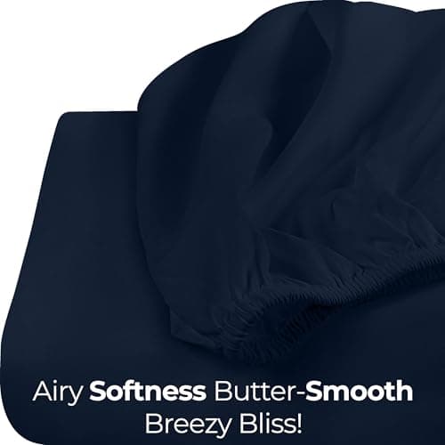 Utopia Bedding Queen Fitted Sheet - Bottom Sheet - Deep Pocket - Soft Microfiber - Shrinkage and Fade Resistant - Easy Care -1 Fitted Sheet Only (Navy) 7