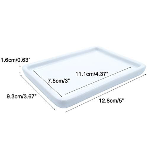 lofekea Ceramic Soap Dish for Shower 2 Pack Bar Soap Holder Palette for Watercolors Soap Tray 7