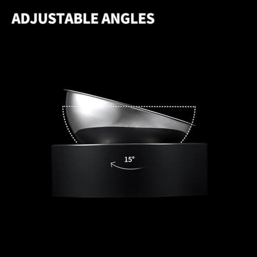 PETKIT 304 Stainless Steel Elevated Cat Bowls&Dog Bowls,Raised Cat Food and Water Bowl Set, Non-Slip, Anti Vomiting 15°Tilted Cat Small Animal Plate 5