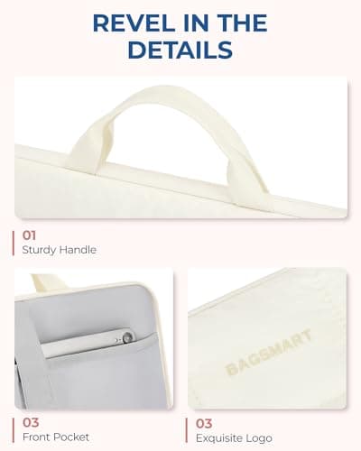 BAGSMART 13-14 inch Laptop Case Sleeve with Handle, Fluffy Padded Laptop Bag with Zipper, Macbook Case Compatible with Macbook Air/Pro 13.3 inch, Puffy Laptop Cover Fitted with Dell, HP, Lenovo 6