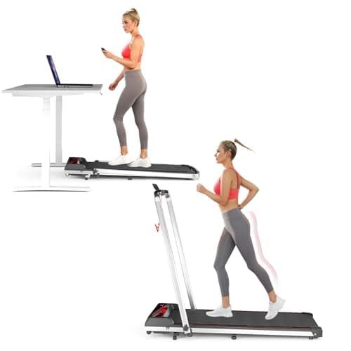 Treadmill Under Desk Walking Pad,2 in 1 Folding Treadmill for Home/Office with Remote Control and APP，Large Screen