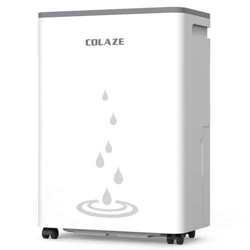 COLAZE 50 Pint Dehumidifier, Dehumidifier for Basement with Drain Hose, Dehumidifiers for Home up to 4,500 Sq. Ft, Ideal for Bedroom, Bathroom & Large Rooms, Smart Control, 24H-Timer & Auto Defrost