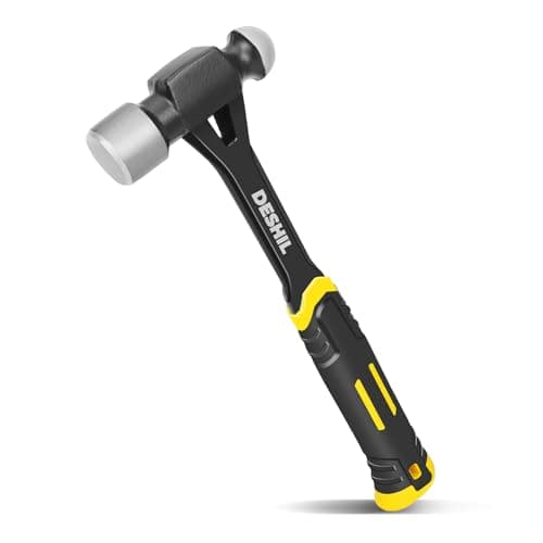 Ball Peen Hammer 16 oz, Drop Forged One Piece Ball Pein Hammer, Metalworking Tool with Forged Steel Construction & Shock Absorbing Grip