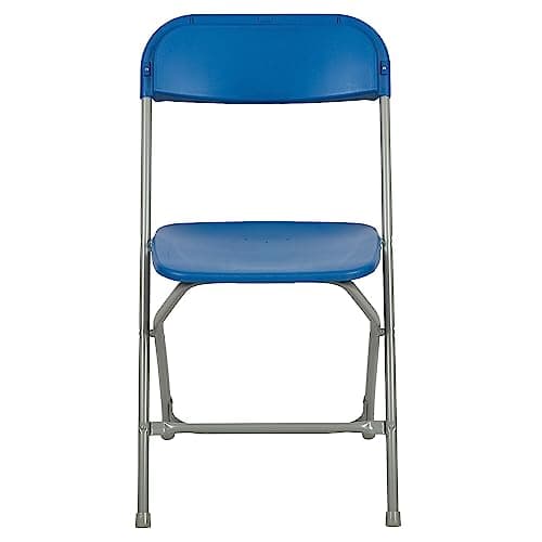 Flash Furniture Hercules Series Plastic Folding Chair - Blue - 650LB Weight Capacity Comfortable Event Chair - Lightweight Folding Chair 6