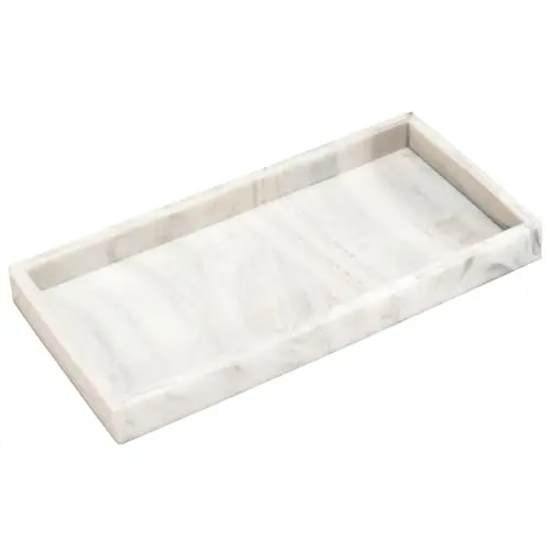 DNC Silicone Bathroom Vanity Tray for Counter, 7.9" Small Kitchen Sink Soap Tray for Dish Holder Dispenser Countertop Toilet Tank Desk Organizer