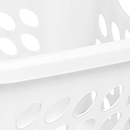 PEtbon 1.5 Storage Bushel Square Laundry Basket Plastic, Laundry Hamper White 8