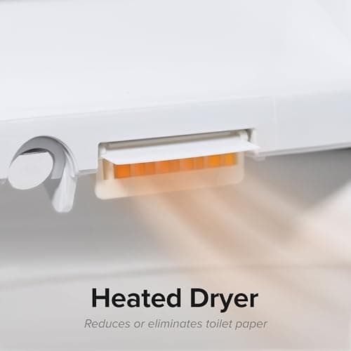SmartBidet® SB-2400 Advanced Electric Smart Bidet™ Slim Profile Seat in Round White with Remote Control, LED Night Light, Stainless Steel Nozzle, Heated Seat, Warm Dryer 12