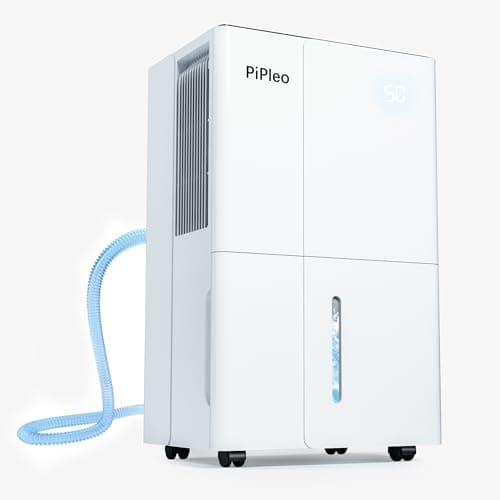 Pipleo Dehumidifier for Home and Basement, 120 Pint Dehumidifiers for Large Home 6000 Sq. Ft, with Drain Hose for Bedroom Bathroom, Smart Humidity Control Display, 24H Timer