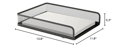 1InTheOffice Stackable Letter Tray, Matte Black Wire Mesh Front-Load Letter Tray 7