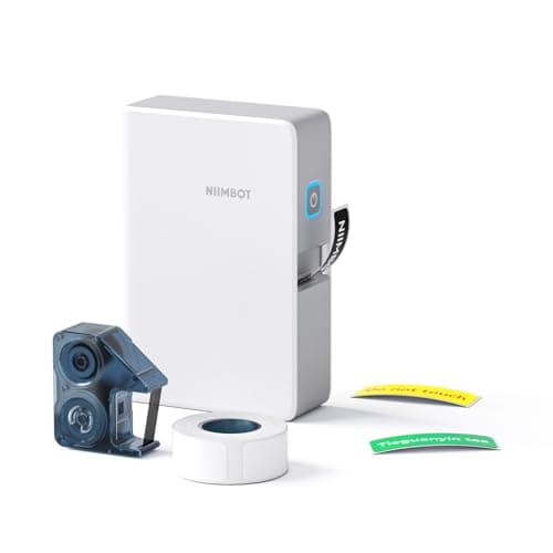 NIIMBOT N1 Label Maker with Tape, Portable Bluetooth Label Printer Support Color Ribbon Printing, Mini Sticker Labeler Rechargeable for Home Office Small Business Outdoor Storage, White