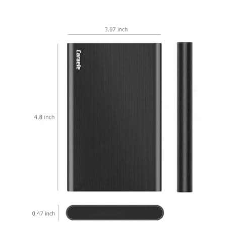 Caraele 1TB Ultra Slim Portable External Hard Drive USB3.0 HDD Storage Compatible for PC, Desktop, Laptop, MacBook, Chromebook, Xbox One, Xbox 360, PS4 (Black) 5