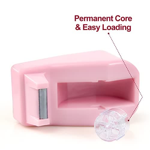 Yiautao 1Pcs Desktop Tape Dispenser Adhesive Roll Holder with Weighted Nonskid Base, Pink (Tape not Included) 6