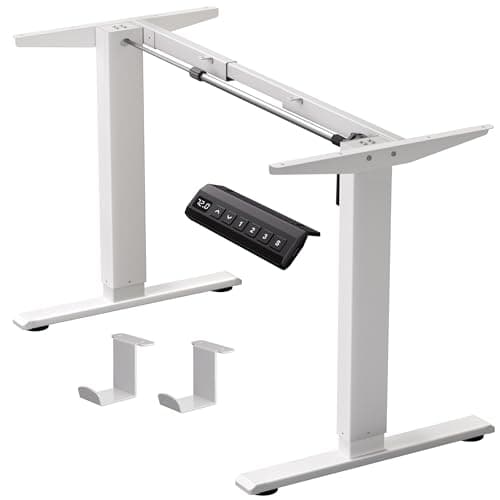 GallopFun Standing Desk Frame for 37 to 77.5’’ Desktop, Electric Height Adjustable Desk Legs, 176 lbs Motorized Desk Legs Workstation Frame with Memory Presets, White Frame Only