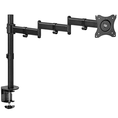 VIVO Single 13 to 32 inch Computer Monitor Desk Mount, Extra Long Adjustable Arm, VESA Stand for 1 Screen, Max VESA 100x100, Black, STAND-V101N