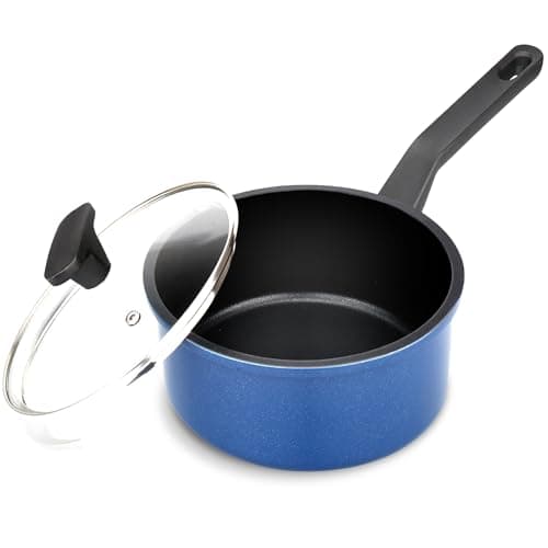 Legacy Culinaryware Nonstick Sauce Pan with Lid,2QT small pot, PFOA Free,Kitchen Pots Induction Pot,Blue