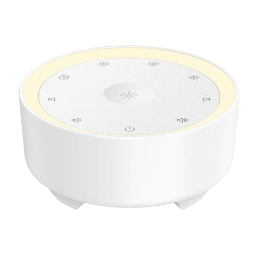 Kipcush White Noise Machine for Sleeping, 20 Soothing Sounds Including White Pink Brown Noise, Fan and Nature, Custom Shortcut Buttons, Dimmable Night Light, 8 Hour Timer, USB Powered