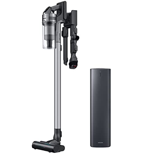 SAMSUNG Jet 75 Complete Cordless Stick Vacuum Cleaner w/ Clean Station, Removable Battery, Lightweight, Powerful Cleaning for Hardwood Floors, Carpets, Area Rugs, VS20T7551P5/AA, Silver
