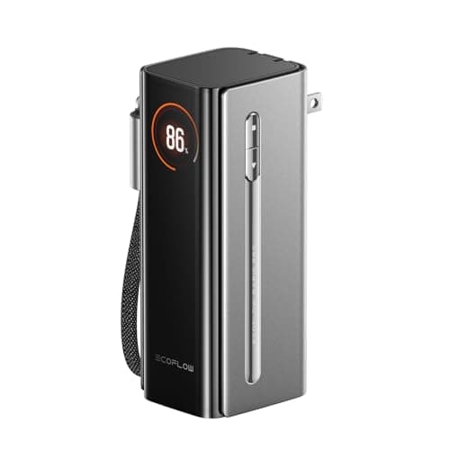 EF ECOFLOW RAPID Pro 3-in-1 Power Bank, 10,000mAh Battery Pack with 67W Foldable AC Plug, Detachable USB-C Cable, 45W Fast Recharging, LCD Display, Compatible with Phone 17/16/15/14, Laptops, and More