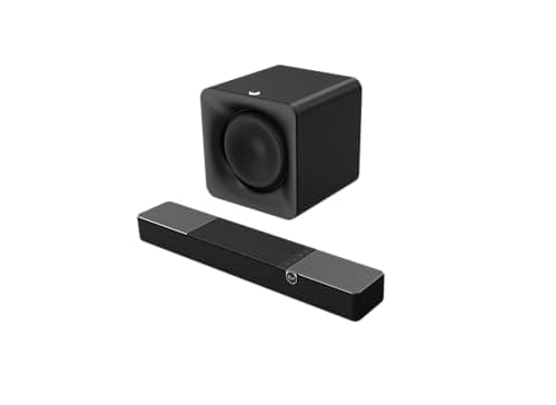 Klipsch Flexus Sound System: CORE 100 2.1 Channel Sound Bar, 10" SUB 100 Subwoofer, Powered by Onkyo with Bluetooth, Dolby Atmos and Custom Tuned Bass - Black
