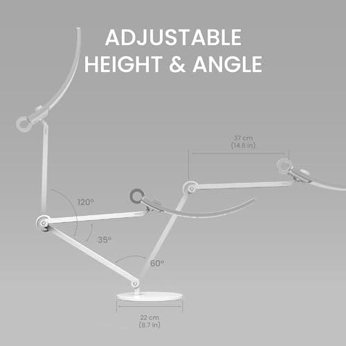 BenQ e-Reading Desk Lamp - Ultrawide and Bright Lighting, Dimmable, Dual Smart Mode, Adjustable Arm, Auto-dimming, High CRI, Eye-Caring Lamp for Home Office, Reading, Study, Craft, Matte Silver 5