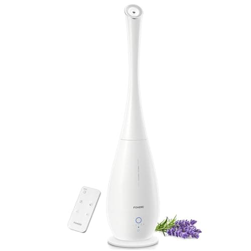FOHERE Humidifiers for Bedroom Large Room, 5L Cool Mist Quiet Humidifier 48H Long Last for Indoor Plant, Baby, Home, Office with Humidity Sensor, Aroma Box, 3 Speed Settings, White