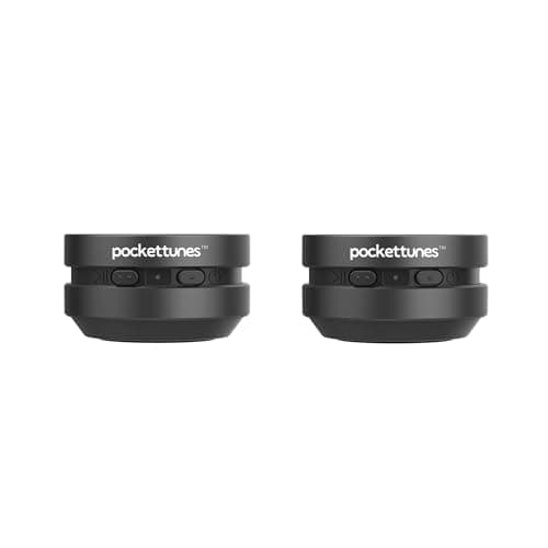 PocketTunes Bone‑Conduction Bluetooth Speakers – 2‑Pack Mini Wireless Speakers, Surface‑Amplifying Sound, True Wireless Stereo, USB‑C Rechargeable, Portable