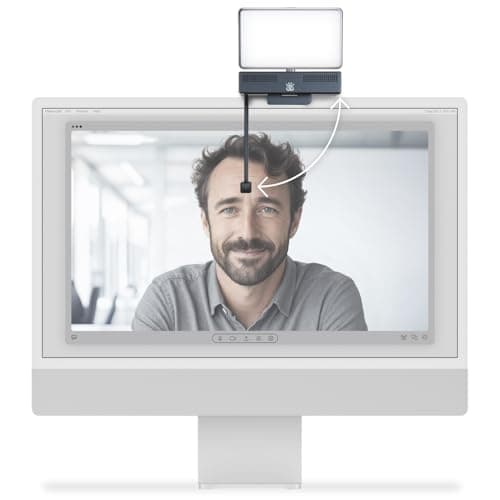 iContact Camera Pro 4K HD Webcam Pro and Light Panel Bundle with Eye Contact, Noise Cancelling Mic