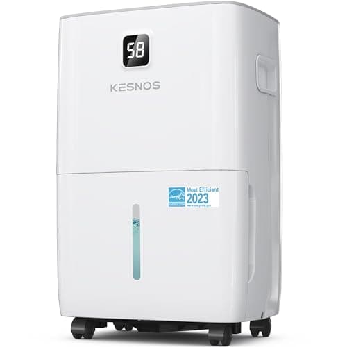 Kesnos 80 Pints Energy Star Dehumidifier for Home, Basement with Drain Hose, Front LED Display and 1.06 Gal Water Tank, Ideal for Large Room up to 5,500 Sq. Ft., Featuring Auto Defrost, Timer Function