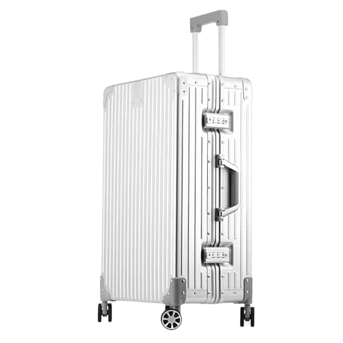 EclatVivid Luggage, Full Aluminum Body Suitcase, 20 Inch 100% Aluminum Hard Shell Luggage, Aluminium Carry On Suitcase With TSA Locks(Silver, Classic)