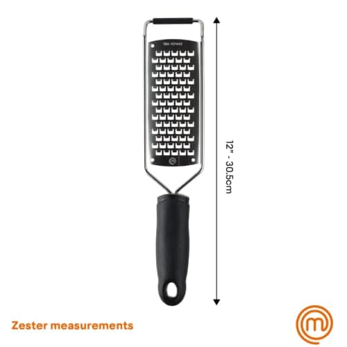 MasterChef Cheese Grater Handheld, Kitchen Food Shredder Tool for Grating Parmesan, Garlic, Ginger etc, Small Flat Zester Grater, Stainless Steel with Non Slip Rubber Foot and Easy Grip Handle 7