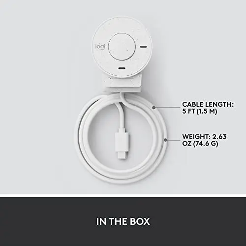 Logitech Brio 300 Full HD Webcam, auto Light Correction, Noise reducing mic, Privacy Shutter, USB-C, Works with Microsoft Teams, Google Meet, Zoom, for Streaming and Video Calling - White 9