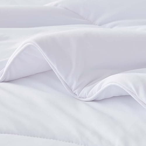 BEDELITE Cooling Comforter Queen Size,Double Side Cooling Blankets for Hot Sleepers,Lightweight & Breathable Summer Comforter Queen Size，Bright White,88x88 Inches 7