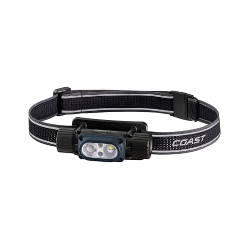 Coast WPH30R 1500 Lumen Waterproof Ultra Bright IP68 USB Rechargeable-Dual Power Headlamp, 5 Modes with Spot and Flood Beams, Blue/Black