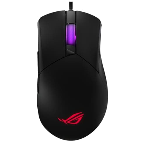 ASUS ROG Gladius III Core Wired Gaming Mouse – Right-Handed Ergonomic, 72g, 12K DPI, ROG Paracord, Push-Fit Switch Sockets/Hot-Swappable Switches, Gear Link Web-Based Configuration, PC/Mac Support