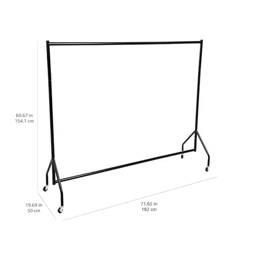 Amazon Basics Heavy Duty Portable Rolling Garment Rack, Hanging Clothes Organizer Rail for Display and Storage, Easy to Assemble, 72 x 60 inches, Black 6