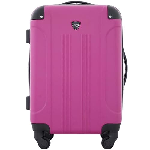 Travelers Club Chicago Hardside Expandable Spinner Luggage, Fuchsia, 22" Carry-On
