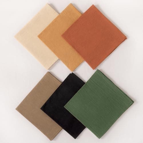 Socomi Cloth Napkins Green Fall Thanksgiving Washable Reusable Bulk Linen Cotton Napkins Set of 4 17"x17" for Wedding Party Bridal Baby Shower Birthday Dining Table Decorations 6