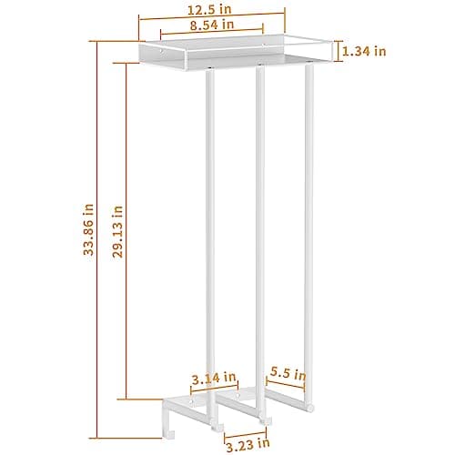 Ovicar Towel Racks for Bathroom - Wall Mounted Rolled Towels Storage with Metal Shelf & 3 Hooks,3 Bars Wall Towel Holder for Small Bathroom, Bath Towel Organizer White 6