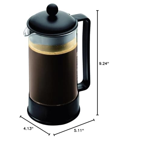 Bodum 34oz Brazil French Press Coffee Maker, High-Heat Borosilicate Glass, Black - Made in Portugal 9