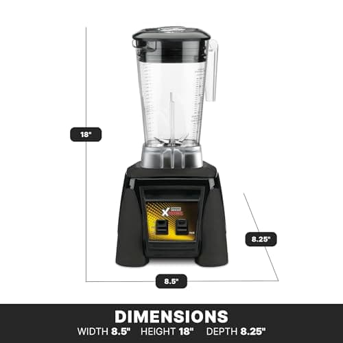 Waring Commercial MX1000XTX 3.5 HP Blender with Paddle Switches, Pulse Feature and a 64 oz. BPA Free Copolyester Container, 120V, 5-15 Phase Plug, Black 6