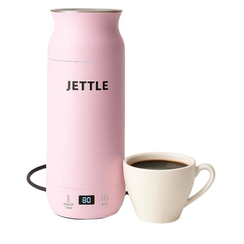 Jettle Electric Kettle - Travel Portable Heater for Coffee Tea Milk Soup - Stainless Steel Travel Water Boiler tea pot with Temperature Control - LED - Automatic Power Off - 450ml - Kitchen Appliance