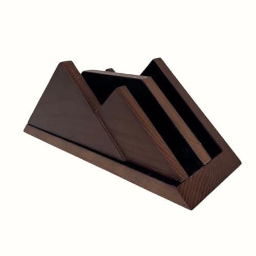 Dual Laptop Holder Vertical Stand 2 Slots Wooden - Dark Brown (Walnut Color) - Vertical Holder for Desk, MacBook Pro & Air, Desktop Organizer Made of Natural Wood, Adjustable Stand for Notebooks 7