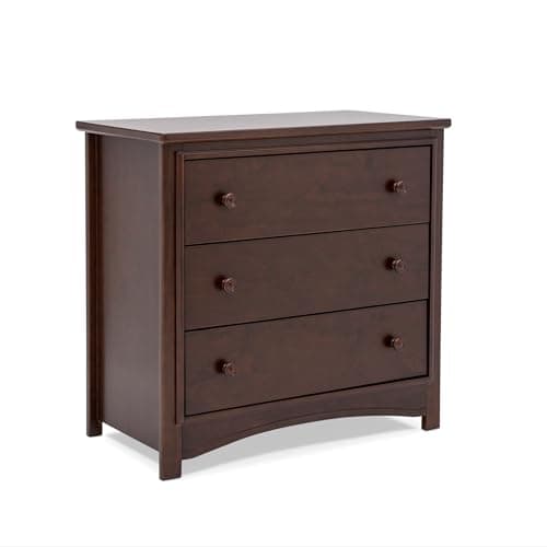 Delta Children Perry 3 Drawer Dresser with Changing Top and Interlocking Drawers, Walnut Espresso 10